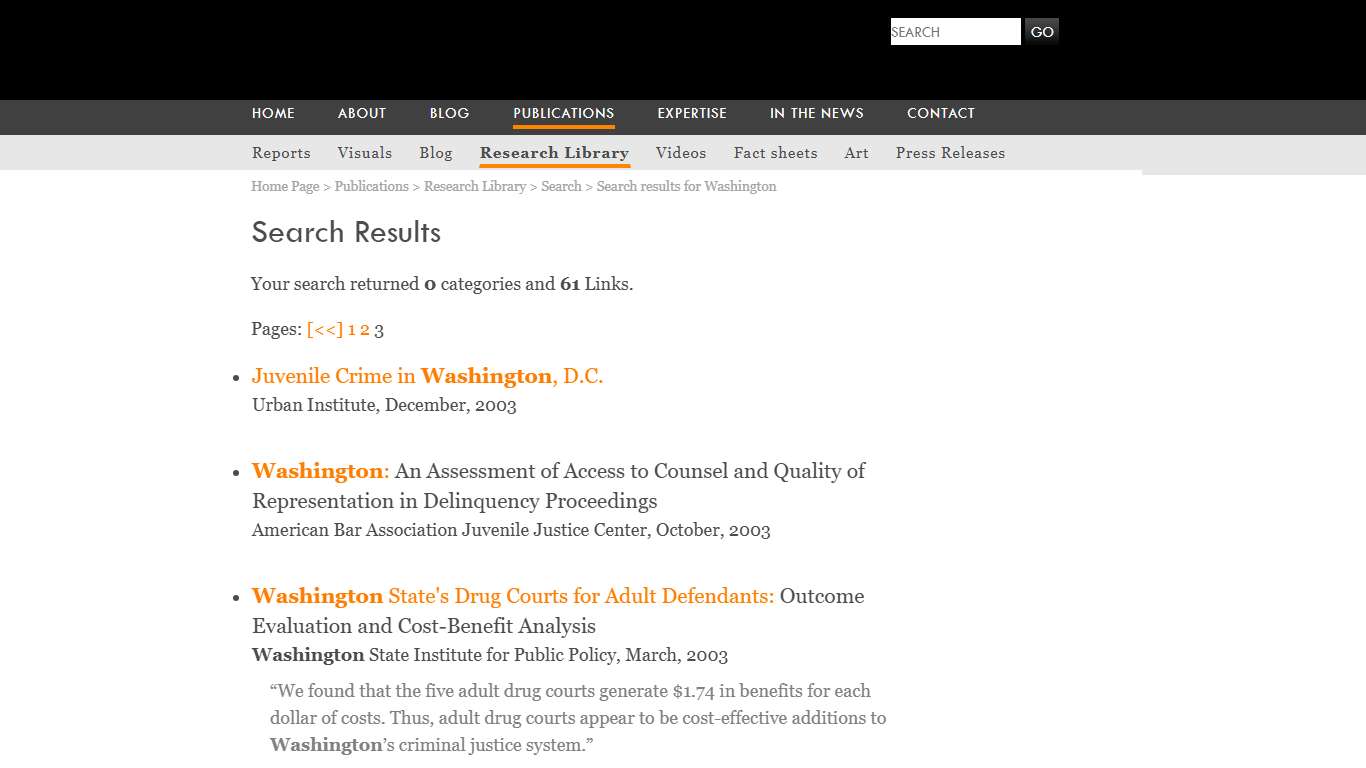 Prison Policy Initiative Research Database: Search results