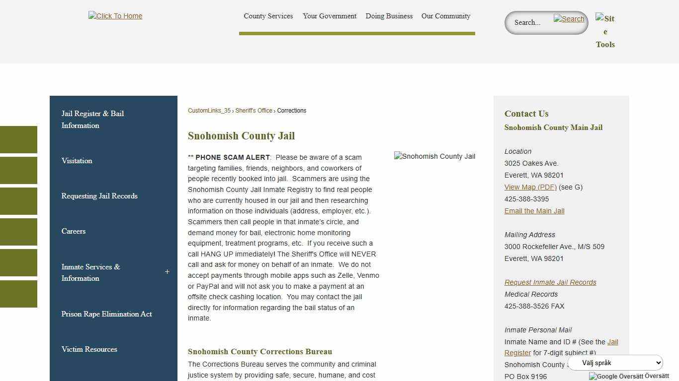 Snohomish County Jail Snohomish County, WA - Official Website